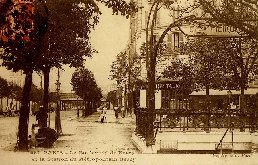 Le Boulevard de Bercy, Paris, Postkarte um 1900
