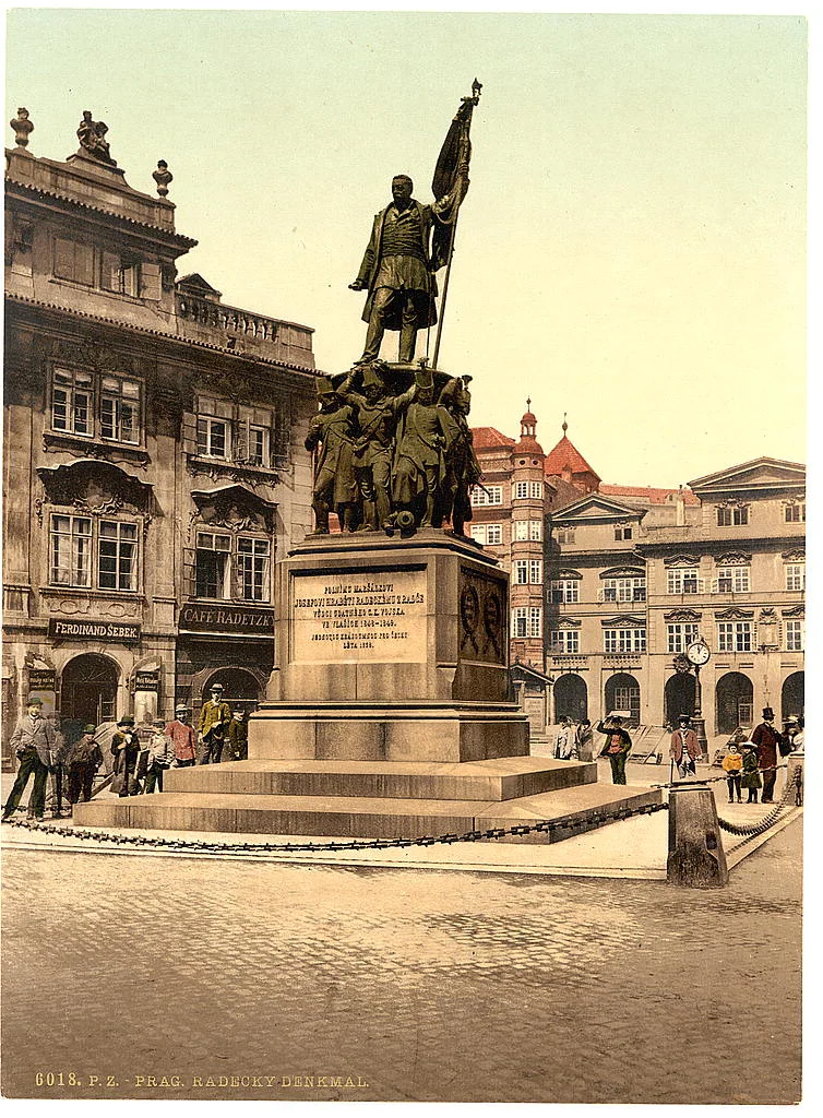 Radetzky-Denkmal, Prag, Photochrom-Druck zwischen 1890 und 1900